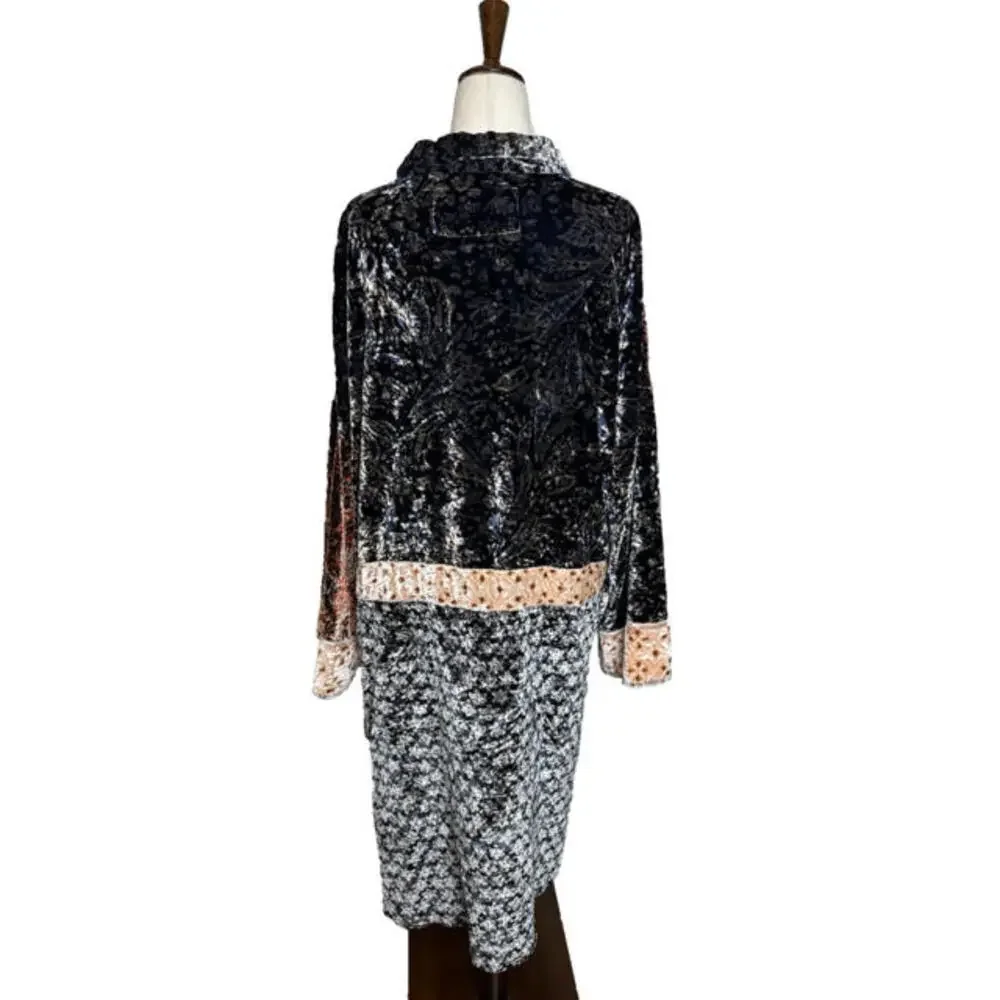 Free People We The Free Vancouver Velvet Buttondown Shacket Jacket Patchwork XS - Picture 4 of 8